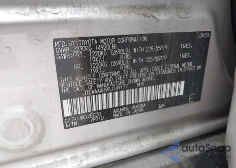 2023 Toyota Venza Xle from USA, damaged, VIN JTEAAAAH9PJ149177